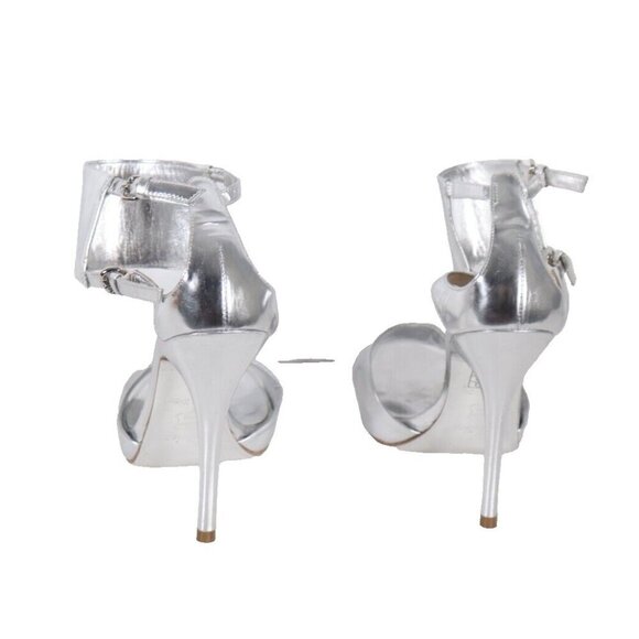 Marciano Women's US 6.5M Silver Leather Ankle Cuff Stiletto Heels - Picture 10 of 12